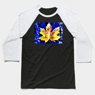 Maple Leaf in Blue Nature Baseball T-Shirt